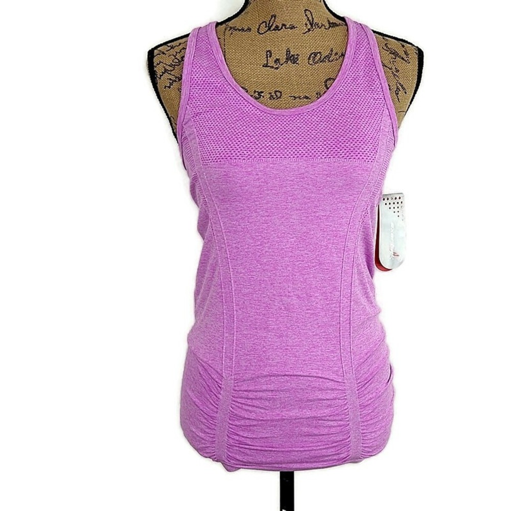 NWT Exertek Pink Racerback Athletic Tank Ruched Workout Top Activewear sz M